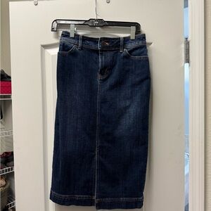 Talbots Petite Dark Blue Denim Skirt